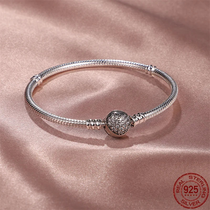 Pulseira de Prata 925  Para Berloques